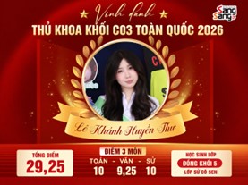 Lê Khánh Huyền Thư – Thủ khoa khối C03 toàn quốc 2026
